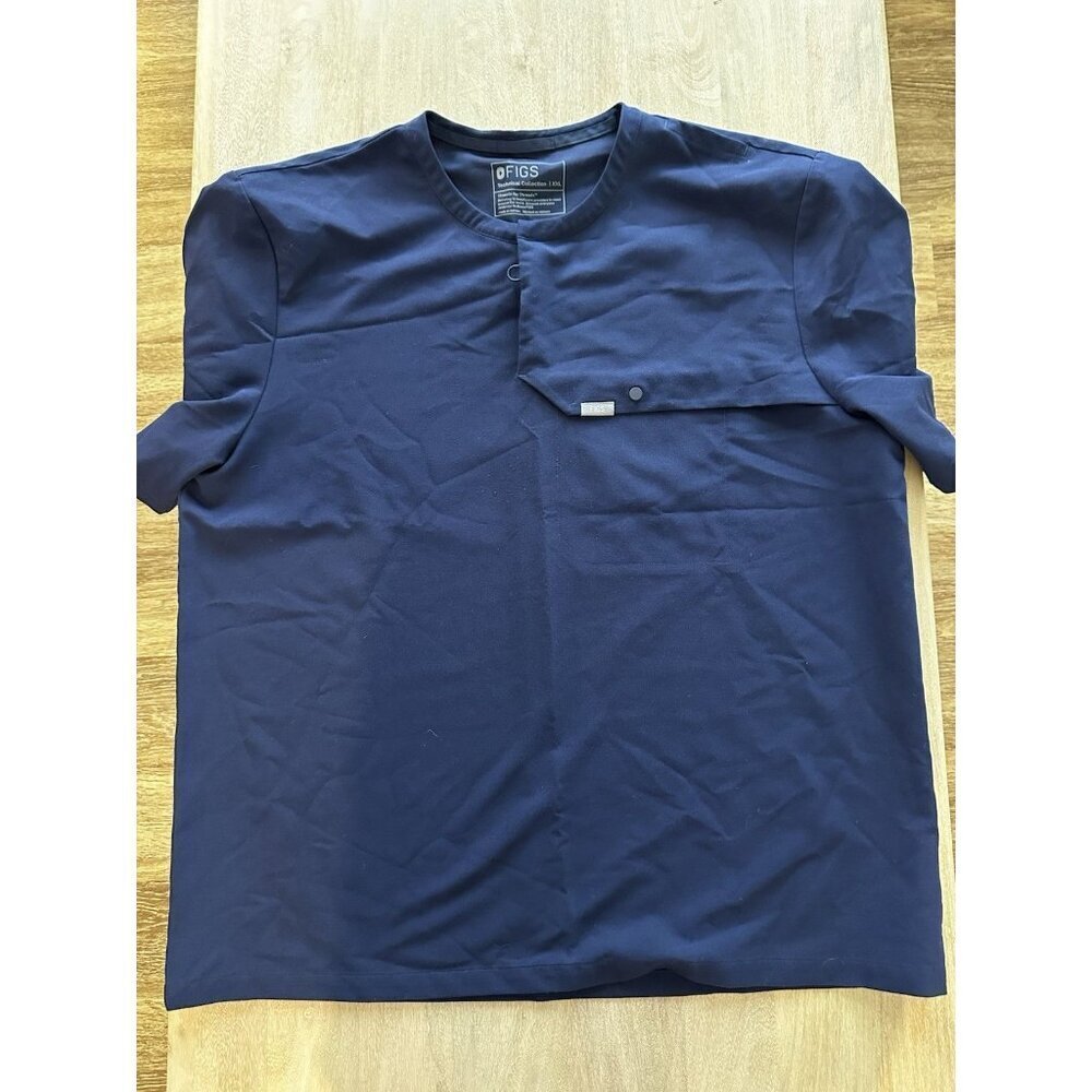 Figs LOT of 2 Men's XXL Navy Scrub Tops